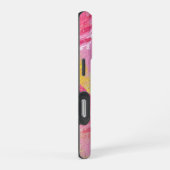 Pink and Yellow Abstract Art Phone Case iPhoneケース (右側面)