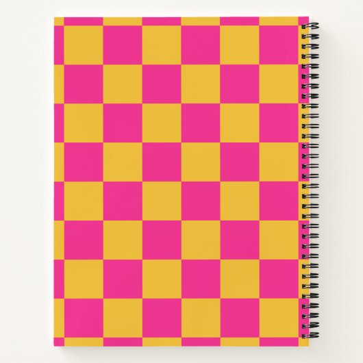 Pink and Yellow Checkerboard ノートブック (裏面)