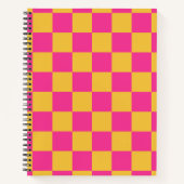 Pink and Yellow Checkerboard ノートブック (正面)
