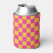 Pink and Yellow Checkerboard 缶クーラー (缶正面)