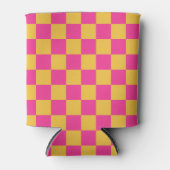 Pink and Yellow Checkerboard 缶クーラー (正面)