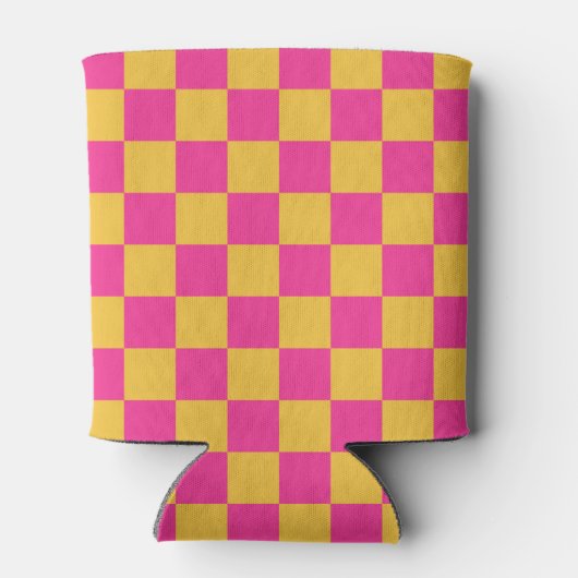Pink and Yellow Checkerboard 缶クーラー (裏面)