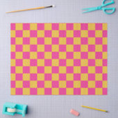 Pink and Yellow Checkerboard 薄葉紙 (クラフト)
