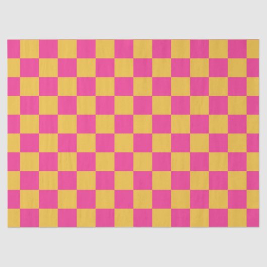 Pink and Yellow Checkerboard 薄葉紙 (正面)