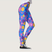 Pink and Yellow Floral Leggings レギンス (右)