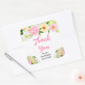 Pink and Yellow Flowers Birthday Thank You スクエアシール (封筒)