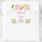 Pink and Yellow Flowers Birthday Thank You スクエアシール (バッグ)