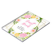 Pink and Yellow Flowers Bridal Shower Guest Book ノートブック (左側)