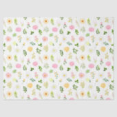 Pink and Yellow Flowers with Foliage Pattern 薄葉紙 (正面)