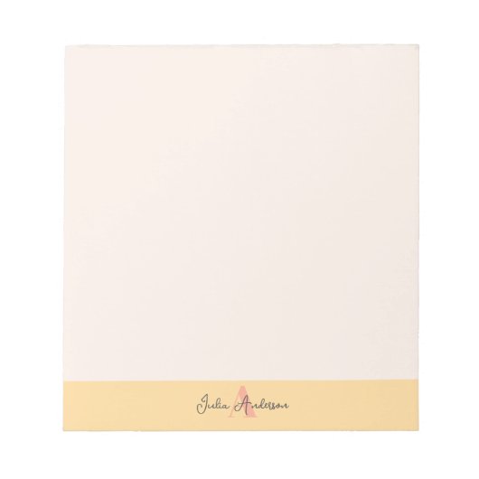 Pink and Yellow Monogram Notepad ノートパッド (正面)
