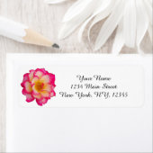 Pink and Yellow Rose Return Address Label ラベル (インサイチュ)