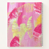 Pink and Yellow Wings Abstract Art Spiral Notebook ノートブック (裏面)