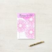 Pink Anemoneが投稿ノートを実行する ポストイット (デスク上)