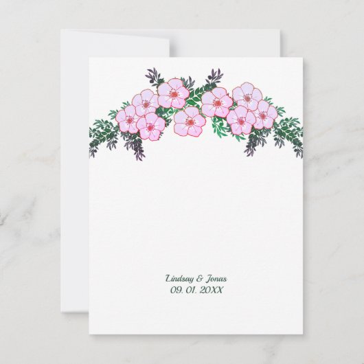 Pink anemone Greeneryフローラ保存日 (裏面)