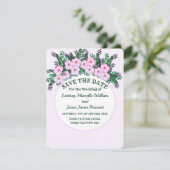 Pink anemone Greeneryフローラ保存日 招待状 (スタンド正面)