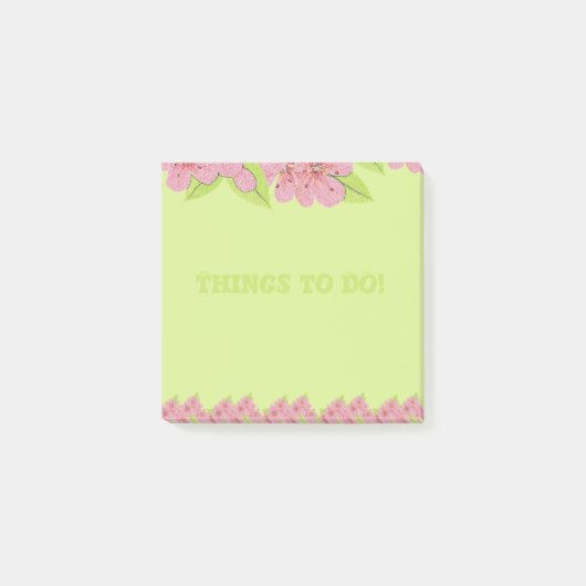 Pink AnemonesのPost-Itメモを緑にする ポストイット (正面)