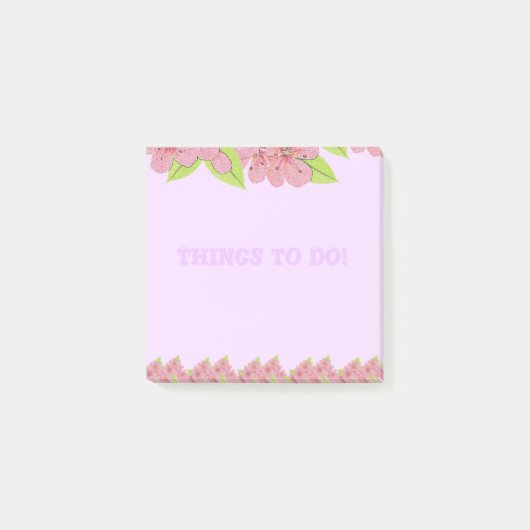 Pink Anemonesパープルのポストイットのノートを行う ポストイット (正面)