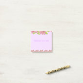 Pink Anemonesパープルのポストイットのノートを行う ポストイット (デスク上)