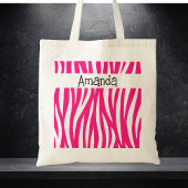 Pink Animal Striped Tote トートバッグ