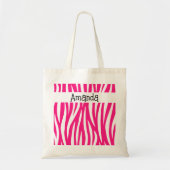Pink Animal Striped Tote トートバッグ (正面)