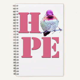 Pink Anna's Hummingbird写真HOPE 8x5ノートブック ノートブック