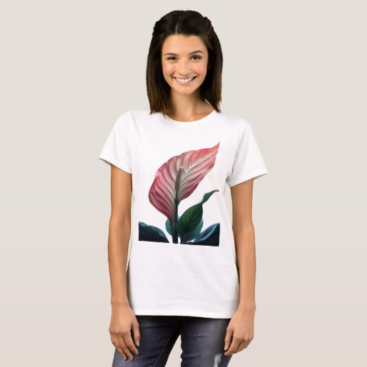 pink anthurium tシャツ (正面フル)