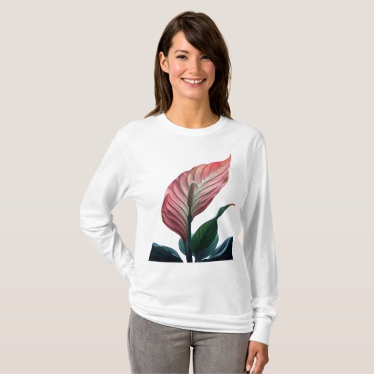 pink anthurium tシャツ (正面フル)