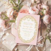 Pink Antique Paris Monogram Invitation 招待状