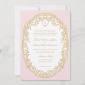 Pink Antique Paris Monogram Invitation 招待状 (正面)