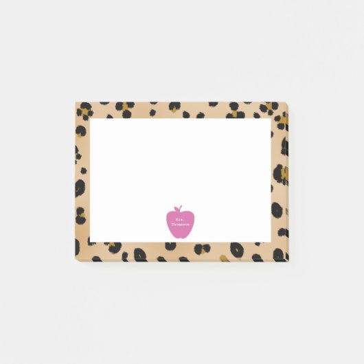 Pink Apple Leopard Print先生Post-it®ノート ポストイット (正面)