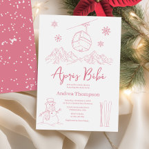 Pink Apres Bebe Apres Ski Winter Girl Baby Shower