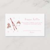 Pink Après Bébé Ski Diaper Raffle Baby Shower  エンクロージャーカード (正面)