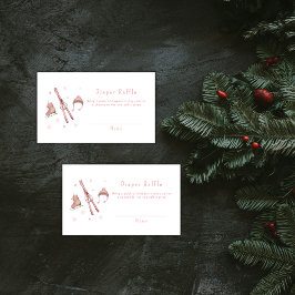 Pink Après Bébé Ski Diaper Raffle Baby Shower  エンクロージャーカード