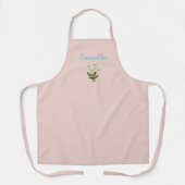 pink Apron for Women with Daisies エプロン (正面)