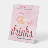 Pink Aqeeqah Baby girl drinks Sign 台座サイン (正面)