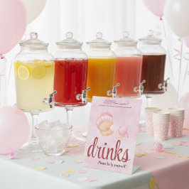 Pink Aqeeqah Baby girl drinks Sign 台座サイン