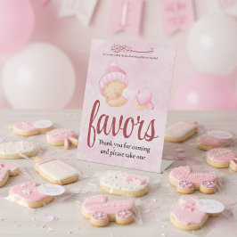 Pink Aqeeqah Baby girl Favor Sign 台座サイン