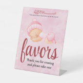 Pink Aqeeqah Baby girl Favor Sign 台座サイン (正面)