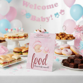 Pink Aqeeqah Baby girl Food Sign 台座サイン