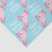 Pink Aqua Axolotl Girl Happy Birthday Name 薄葉紙 (詳細)