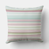 Pink, Aqua, mint, spring rain and mauve stripes クッション (裏面)