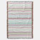 Pink, Aqua, mint, spring rain and mauve stripes スローブランケット (正面縦)
