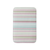 Pink, Aqua, mint, spring rain and mauve stripes バスマット (正面縦)
