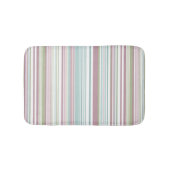 Pink, Aqua, mint, spring rain and mauve stripes バスマット (正面)