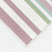 Pink, Aqua, mint, spring rain and mauve stripes フリースブランケット (角)