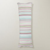Pink, Aqua, mint, spring rain and mauve stripes ボディピロー (正面縦)
