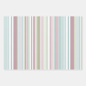 Pink, Aqua, mint, spring rain and mauve stripes ラッピングペーパーシート (正面2)
