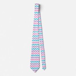 Pink, Aqua, Purple, White Chevrons Pattern ネクタイ