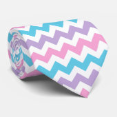 Pink, Aqua, Purple, White Chevrons Pattern ネクタイ (ロール)