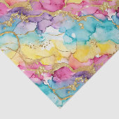 Pink Aqua Turquoise Yellow Purple Gold Marble 薄葉紙 (詳細)